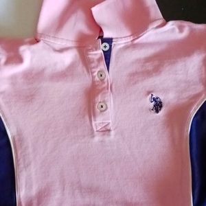 U.S. POLO ASSN.Blue & Pink Short Sleeve